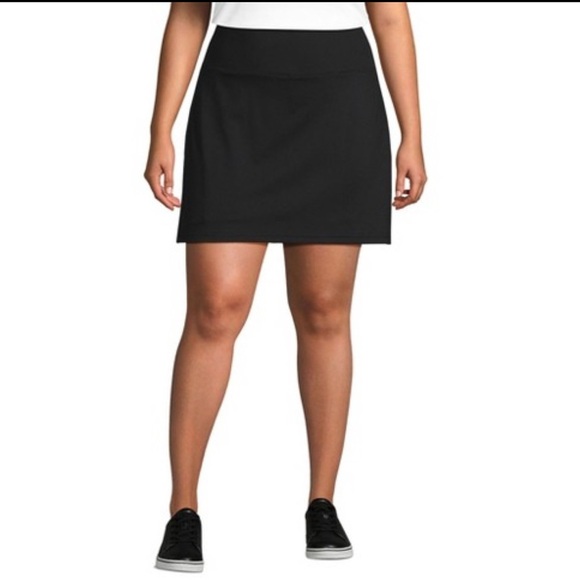 LANDS' END Women’s Active High‑Impact High‑Rise Flat‑Front Skort in black - Picture 1 of 10
